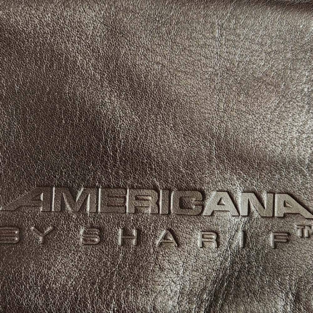 Americana By Sharif Crossbody Leather Purse Dark Chocolate Brown Matte Goldtone - Picture 2 of 7